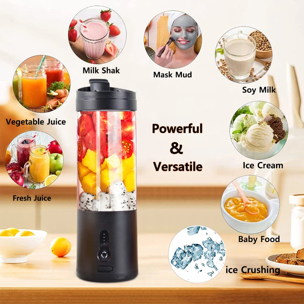 Mini Portable Blender Electric Fruit Juicer Smoothie Orange Fresh Juice Blender Multifunction Rechargeable Portable Mixer